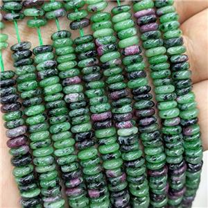 Natural Ruby In Zoisite Heishi Beads Green, approx 6mm