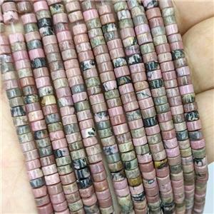 Natural Chinese Rhodonite Heishi Beads, approx 4mm