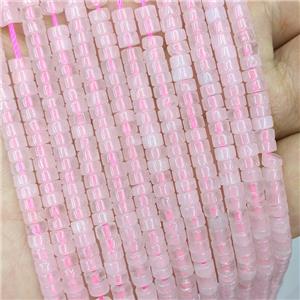 Natural Pink Rose Quartz Heishi Beads, approx 4mm