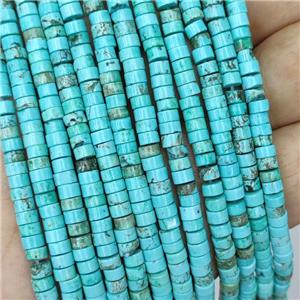 Natural Blue Magnesite Turquoise Heishi Beads, approx 4mm