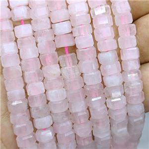 Natural Pink Rose Quartz Hexagon Beads, approx 5-8mm