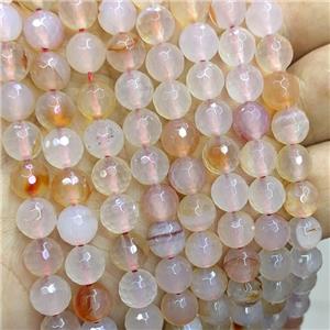 Natural Agate Beads Faceted Round, approx 8mm dia