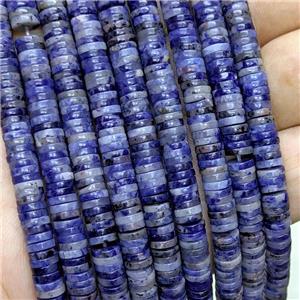 Natural Blue Sodalite Heishi Beads, approx 1x6mm