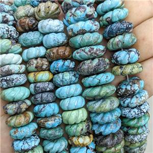 Natural Chinese Hubei Turquoise Heishi Spacer Beads Blue, approx 8-21mm