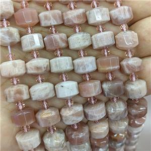 Natural Peach Sunstone Heishi Beads, approx 12mm