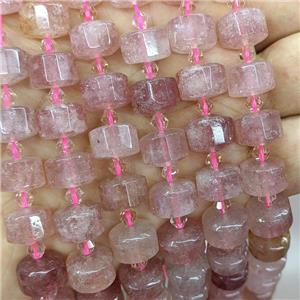 Natural Pink Strawberry Quartz Heishi Beads, approx 12mm