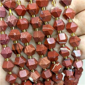 Natural Red Jasper Beads Cut Bicone, approx 8-10mm