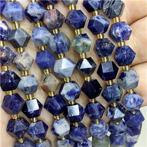 Natural Blue Sodalite Beads Cut Bicone, approx 8-10mm