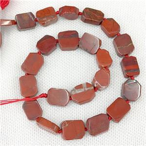 Natural Red Jasper Rectangle Beads, approx 10-15mm