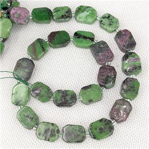 Natural Ruby In Zoisite Beads Green Rectangle, approx 10-15mm