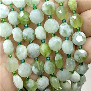 New Mountain Jade Beads Faceted Coin, approx 10mm