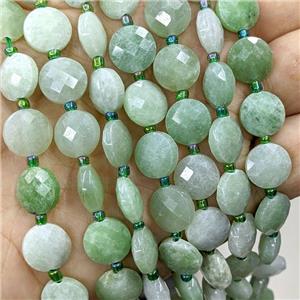 gemstone bead, faceted flat round, approx 10mm