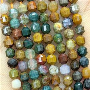 Natural Ocean Agate Beads Multicolor Prism, approx 4mm