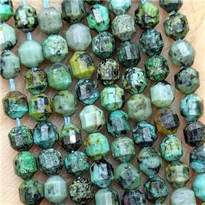 Natural African Turquoise Beads Green Prism, approx 4mm