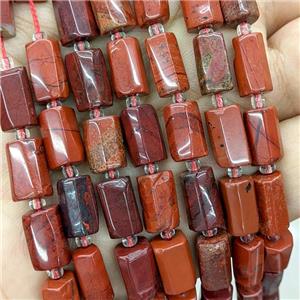 Natural Red Jasper Tube Beads, approx 7-14mm