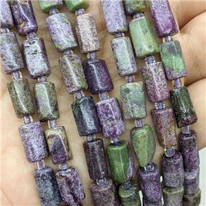 Purple Lepidolite Tube Beads Green, approx 7-14mm