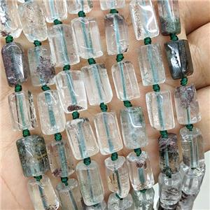 Natural Chlorite Quartz Tube Beads, approx 7-14mm