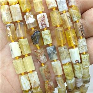 Natural Yellow Opal Tube Beads, approx 7-14mm