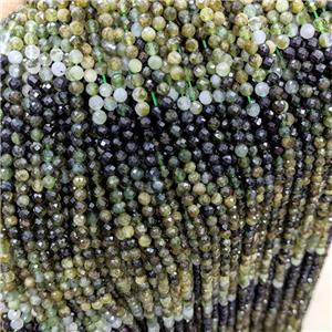 Natural Tourmaline Beads Green Faceted Round, approx 4mm