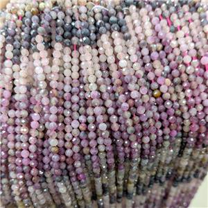 Natural Tourmaline Beads Multicolor Faceted Round, approx 3mm