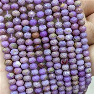 Natural Phosphosiderite Beads Purple Faceted Rondelle, approx 5mm