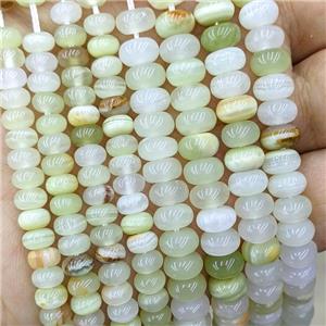 Natural Afghanistan Jadeite Beads Smooth Rondelle Olive, approx 5x8mm