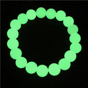 green noctilucent stone bracelet, round, approx 14mm dia