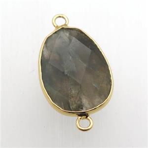 Labradorite teardrop connector, approx 16-22mm