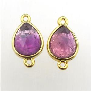 Amethyst teardrop connector, approx 10-12mm