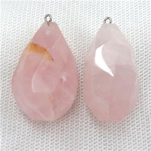 Rose Quartz pendant, freeform, approx 20-40mm