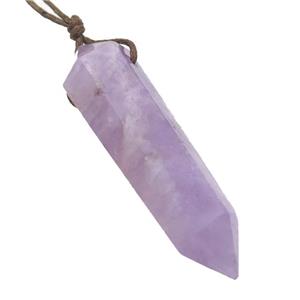 purple Amethyst bullet pendant, approx 13-55mm