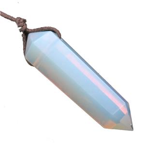 white Opalite bullet pendant, approx 13-55mm