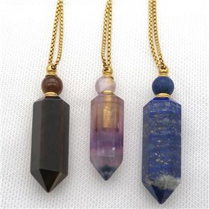 mixed Gemstone perfume bottle Necklace, approx 16-60mm