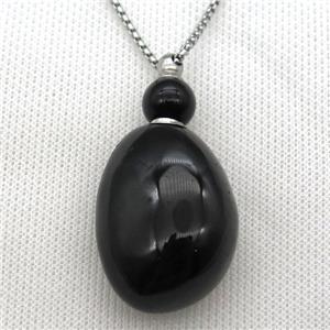 black Onyx Agate perfume bottle Necklace, approx 25-50mm