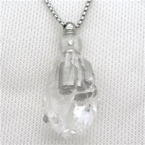 Clear Quartz perfume bottle Necklace, approx 25-40mm