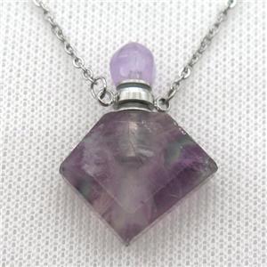 Fluorite perfume bottle Necklace, approx 20-30mm