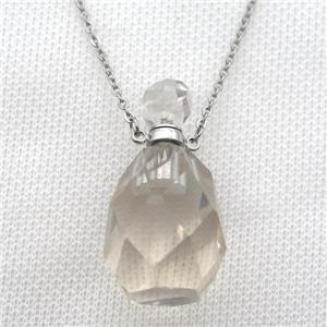 Clear Quartz perfume bottle Necklace, approx 20-40mm