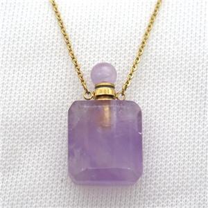 purple Amethyst perfume bottle Necklace, approx 20-35mm