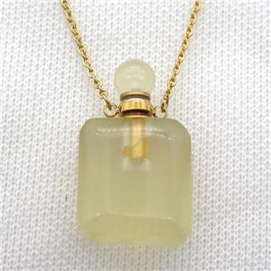 Lemon Quartz perfume bottle Necklace, approx 20-35mm