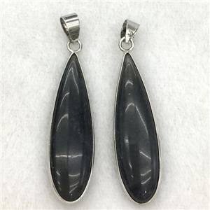 black onyx teardrop pendant, approx 10x35mm