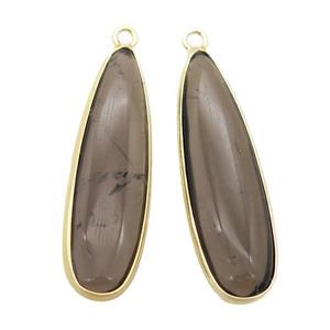 Smoky Quartz teardrop pendant, approx 10-35mm