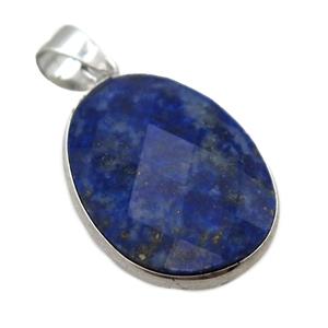 blue Lapis Lazuli oval pendant, approx 17-22mm