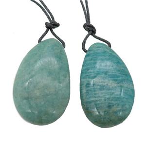 green Russian Amazonite pendant, freeform, approx 28-45mm