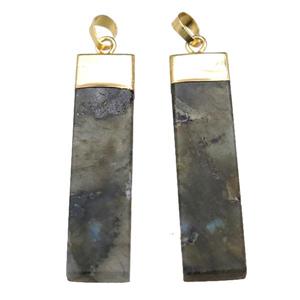 Labradorite rectangle pendant, approx 13-50mm