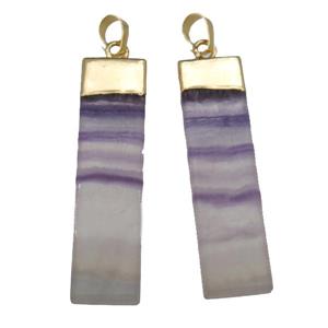 Fluorite rectangle pendant, approx 13-50mm