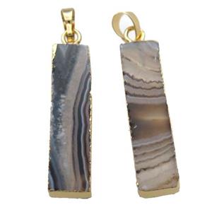 black stripe Agate rectangle pendant, approx 9-36mm