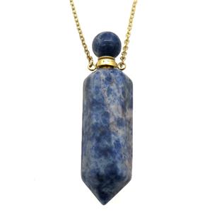 blue Sodalite perfume bottle Necklace, approx 16-60mm