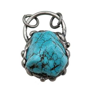 blue Magnesite Turquoise nugget pendant, antique, approx 25-45mm