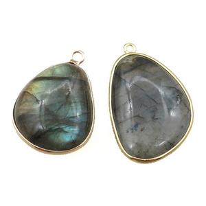 Labradorite teardrop pendant, approx 20-30mm