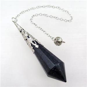 blue sandstone pendulum pendant, approx 17-70mm, chain: 16cm length